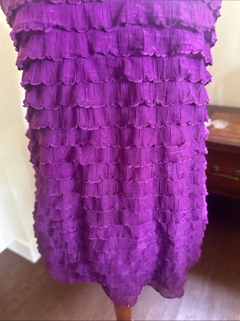 Purple Ruffle Sleeveless Blouse - Picture 5 of 5